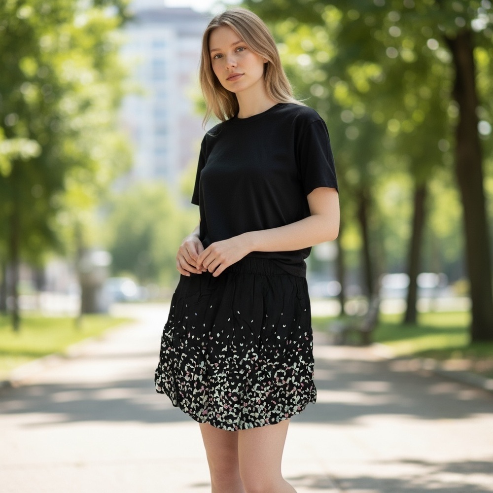 Silence & Noise Black Geometric Diamond Skirt